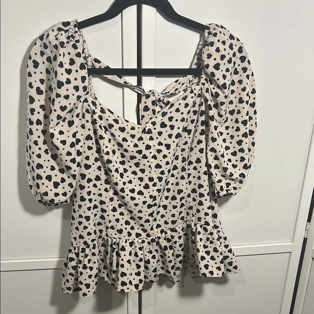 Milk & Honey Peplum Blouse w/ Tie Back